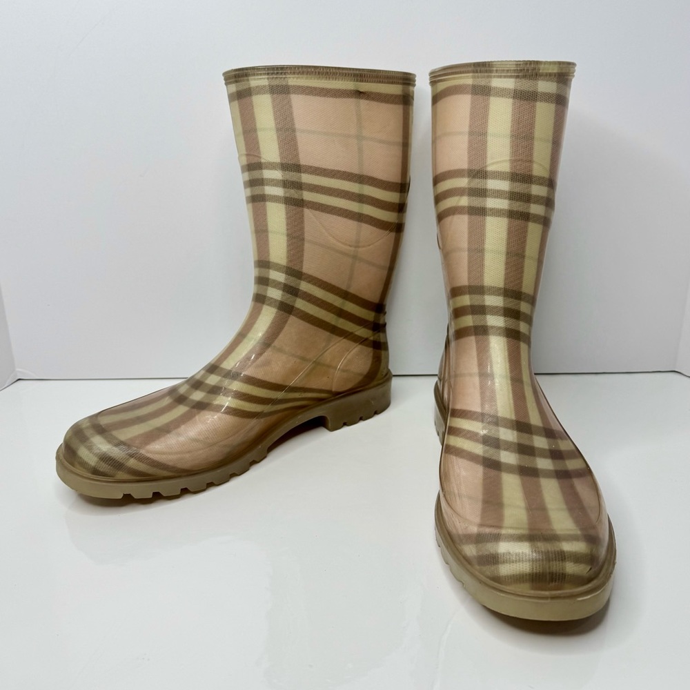 Burberry Haymarket Check Rubber Rain Boots
